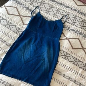Women's Blue Jean Backless Dress